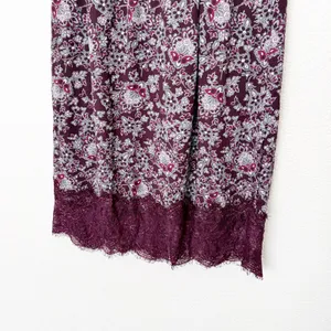 [Abercrombie & Fitch] Purple Floral Paisley Print Lace Trim Midi Skirt Sz Medium thumbnail 7