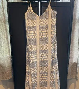 Emily Wonder Blue and White Maxi Sundress - Size L - NWT thumbnail 1