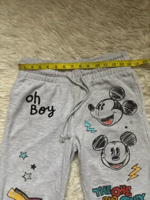 Disney Mickey Mouse Gray Women’s Embroidered Graphic Joggers Size XS(0/2) thumbnail 3