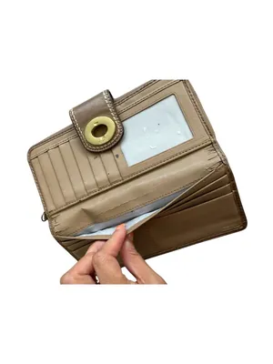 COACH Bronze Leather Kisslock Clutch Zip Wallet thumbnail 2