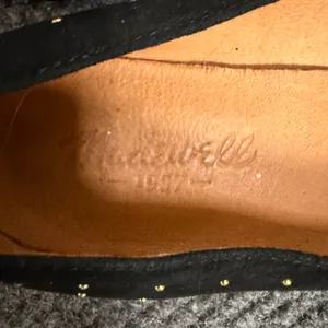 Madewell Black Suede Gold Studded Pointed Toe Loafers Smoking Flats Mens 6 thumbnail 4
