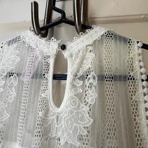 No Boundaries Womens White Lace Dress S Cottagecore Prairie Romantic Coastal Cowgirl Lace thumbnail 9