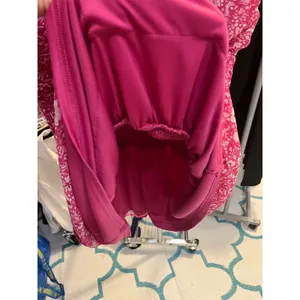 NEW AQUA Pink Floral Smocked Mock‎ Neck Metallic Mini Dress Small IDK7297 thumbnail 5