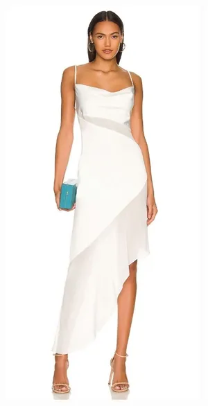 NBD Delfino Slip Dress in Ivory XS thumbnail 1