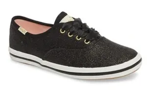 Keds x Kate Spade Glitter Sneakers Black Size 5M Champion Coquette Party thumbnail 1