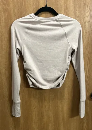 Aerie OFFLINE Ruched Cropped Long Sleeve with Thumbholes thumbnail 5