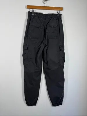 American Eagle Women’s Black Stretch Cargo Jogger Pants Size 4 Utility thumbnail 2
