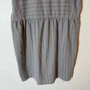 LOFT Grey White Geometric Stripe Knit Short Sleeve Dress Size S NWT‎ thumbnail 3
