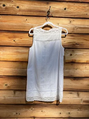 Sorella Size S Lyla White Cotton Lace Trim Mini Dress Few Moda thumbnail 5