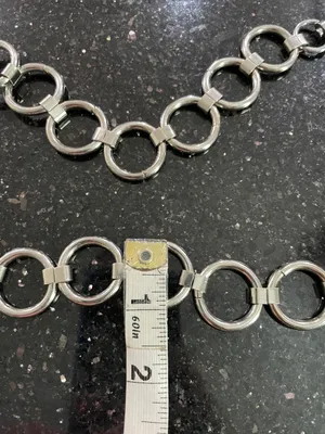 Silver Tone Metal Ring Chain Belt thumbnail 4