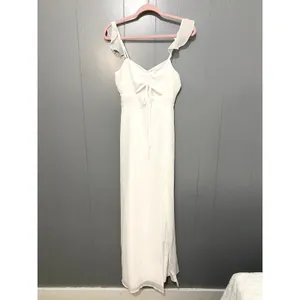 NWOT Lulus The Way to Love White Ruffled Cutout Summer Bridal Maxi Dress S thumbnail 3