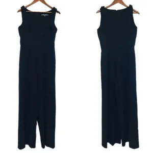 JULIA JORDAN Black Sleeveless Wide Leg Scoop‎ Neck Jumpsuit Bow Shoulder Size 6 thumbnail 2