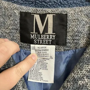 Vintage Mulberry Street‎ Wool Coat Jacket Womens XL Blue Tapestry Button Pockets thumbnail 4