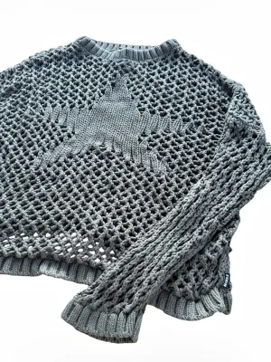 Minga London Olive Green Star Open Knit Sweater Size M thumbnail 4