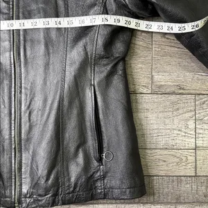 Gino Quality Leather Elegant Black Ladies Jacket Size L thumbnail 7