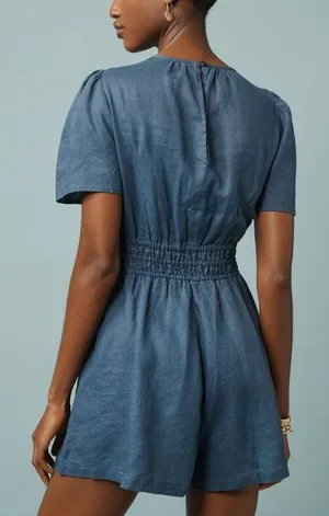 By anthropologie somerset linen romper thumbnail 2