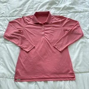 Peter Millar Pullover T Shirt Long Sleeve Womens Medium Pink Activewear Golf thumbnail 1