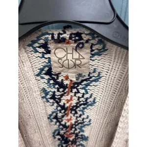 Chaser Cable Knit‎ campfire sweater kimono Cardigan Southwestern Cream XS/S thumbnail 3