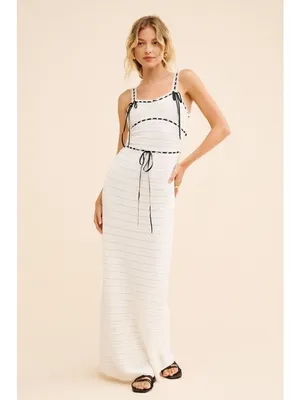 For Love & Lemons Mayfair Maxi Dress in White XSmall Womens Knit thumbnail 9