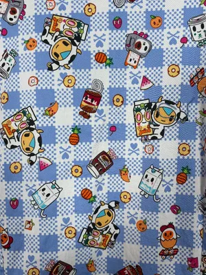 Koi Tokidoki Women L Summer Picnic Eve Scrub Top Shirt Stretch Pockets 1017TKD thumbnail 5
