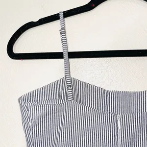 Karla Blue & White Seersucker Striped Mini Dress thumbnail 7