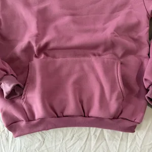 Women's NEW Mauve V-neck Sweatshirt with Kangaroo Pocket Size M #260368 thumbnail 3