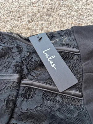Lulus Sultry Persona Black Lace Strapless Bustier Mermaid Maxi Dress size medium thumbnail 5