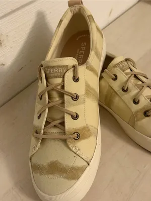 SPERRY Top Sider Slip-on Sneaker Women’s Size 8.5M Cream/Beige Canvas NEW Preppy thumbnail 8
