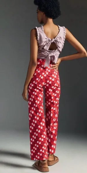 Maeve by Anthropologie The Colette Cherries Wide-Leg Pants thumbnail 2