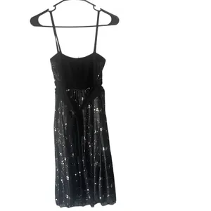 Rockin Town Y2k 2000s Size Small Sequin Whymsical‎ Feather Mini Going Out Dress thumbnail 5