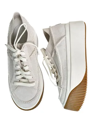 UGG EZ-Duzit Platform Sneakers White Women's 7.5 NWOT Lace Up Platform Shoes thumbnail 1