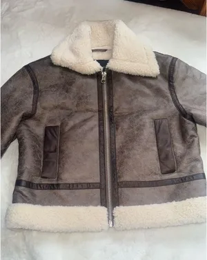 French Connection Vegan Shearling Zip Up Jacket thumbnail 1