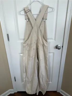 Free People We The Free Good Luck Barrel Overalls in Milk XS thumbnail 5