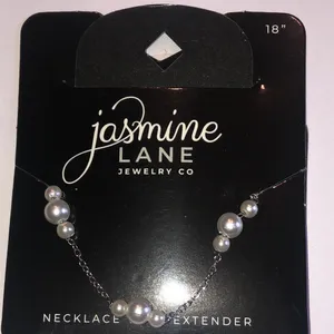 Jasmine Lane Silver Tone Dainty Boho Faux Pearl Necklace thumbnail 3