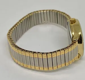 Timex indiglo date women’s watch gold silver tone 25mm Quartz 6.5” running thumbnail 3