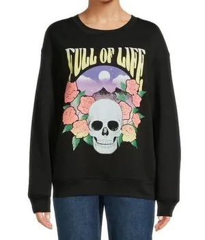 Full of Life “skull” Graphic Fleece Sweatshirt thumbnail 3