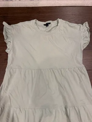 J.Crew Women’s Light Green Tiered Short Sleeve Mini Dress Size Small - C1 thumbnail 3