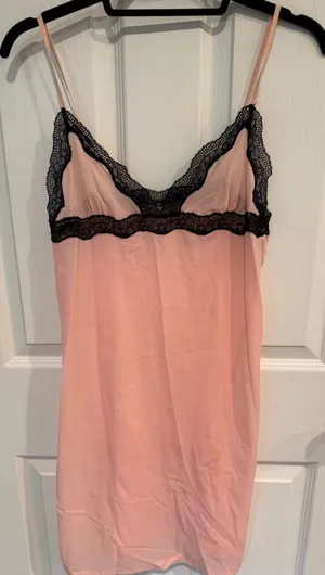 Calvin Klein Pink Lace-Trim Slip Dress - Women Intimates thumbnail 1