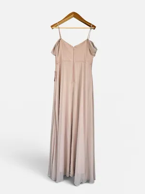 Birdy Grey Spence Convertible Maxi Dress Bridesmaid taupe Chiffon Sz L NWT thumbnail 4