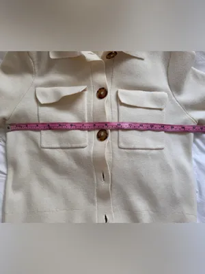 Sézane EUC Betty Merino Wool Cardigan Jacket Ecru Extra Small XS thumbnail 10