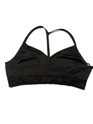 Victoria’s Secret PINK Gym to Swim Black Cross Wrap Bikini Top Sports Bra Medium thumbnail 4
