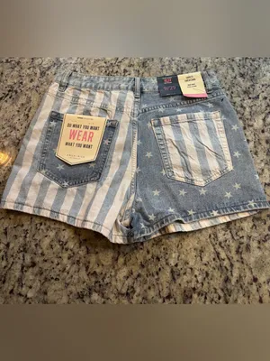 Angel Kiss Blue & White Star-Stripe Denim Shorts thumbnail 5