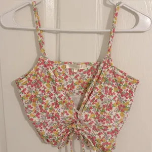 LoveShackFancy Sarai Cropped Ruffle Cami In Floral Fruity Punch New Small thumbnail 6