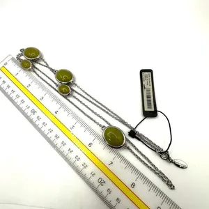 Ann Taylor silver tone and green asymmetrical station necklace New with tags thumbnail 4