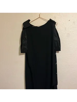 Vintage Union Made semi formal black dress elegant black tie evening 80s 90s thumbnail 5
