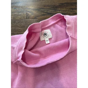 Sundry Anthropologie Pink Waffle Knit Top Pants Lounge Set Women's Large 3018 thumbnail 7