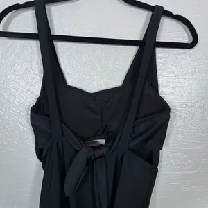 Aerie Women M Black Layered One Piece Swimsuit Bandeau Deep V-Neck Full Coverage thumbnail 7