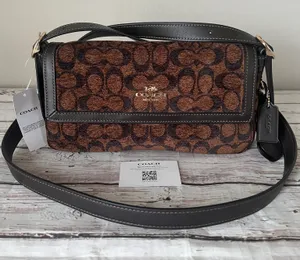 Coach Etta Small Flap Bag In Signature Chenille thumbnail 1