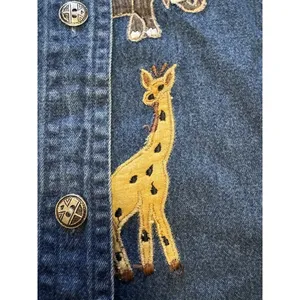 Keren Hart Denim Shirt Women‎ Size Small Embroidered Long Sleeve Safari Read thumbnail 3