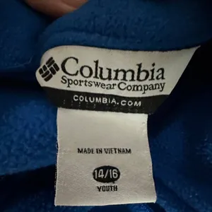 Columbia Fleece Jacket Electric Blue Small Kids 14-16 Full Zip Plush Pockets NEW thumbnail 7